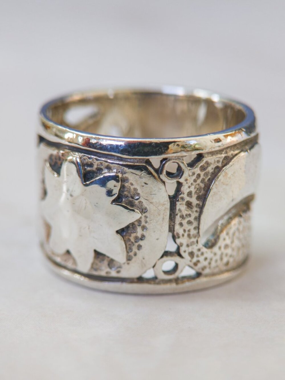 Silpada Sun, Moon & Stars Wide Band Ring — Sterling Silver 925, 14mm, Size 7.25